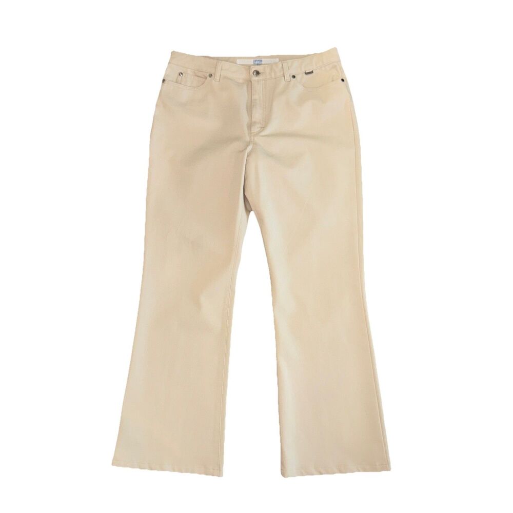 ESCADA SPORT Women ITALY🇮🇹MADE KATE Stretch Pants Mid Rise US Size 14 Ivory‎